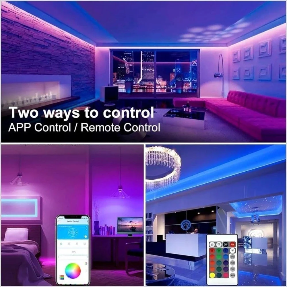 DAYBETTER 100ft LED Strip Lights,USB Powered,App Control and Music Sync, Color C